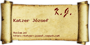 Katzer József névjegykártya